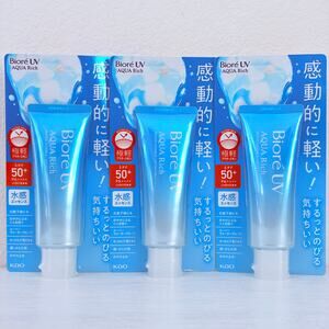 3x Biore UV Aqua Rich Watery Essence SPF50+ 70g Sunsuceen KAO JAPAN